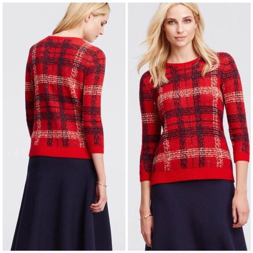 Ann Taylor Plaid Sweater